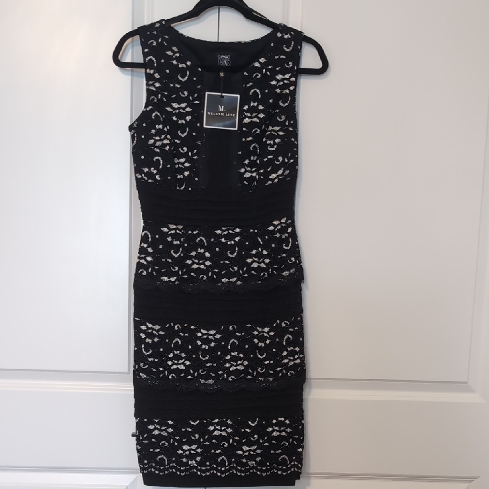 Jax Black and White Strapless Dress